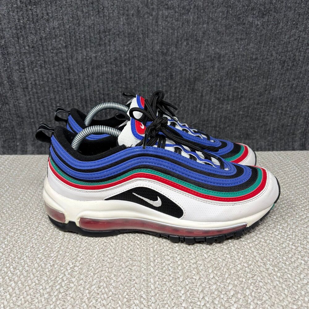Nike Air Max 97 White Blue Green Red Athletic Shoes Women’s 7.5 6Y CW7013-100